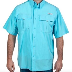 Habit River Gorge Fishing Shirt Men's Short Sleeve Vented Pockets - (M) Medium